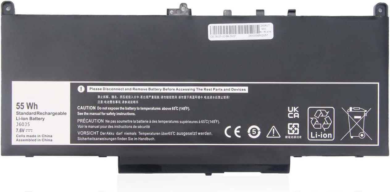 Bateria para J60J5 R1V85 451-BBSX MC34Y 242WD 7.6V 55WH Dell Latitude E7270 E7470