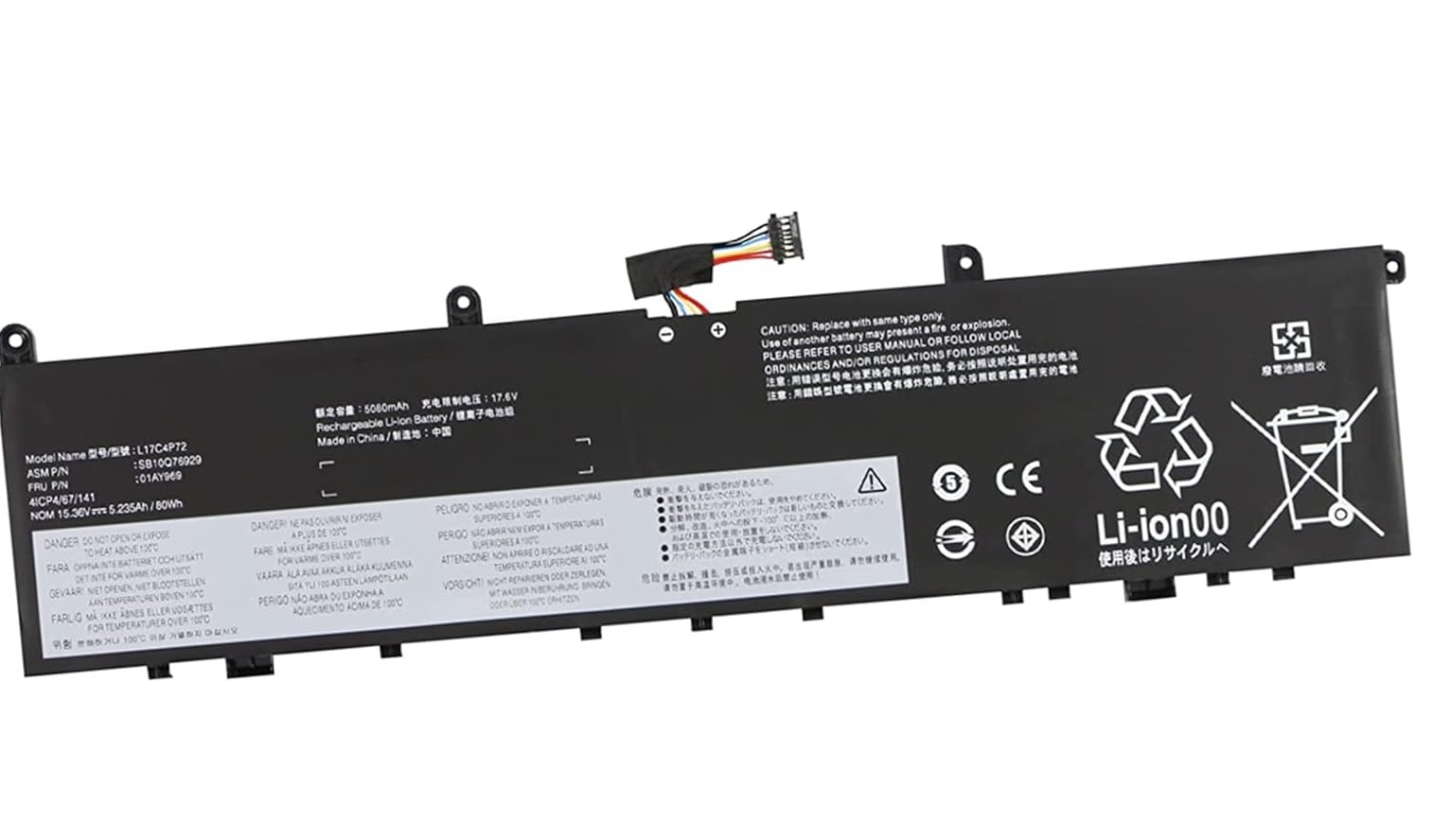 (image for) L17C4P72 Lenovo ThinkPad X1 Extreme Gen 1/ Gen 2 ThinkPad P1 Gen 1/ Gen 2 01AY968 L17M4P72 L18M4P71 Bateria