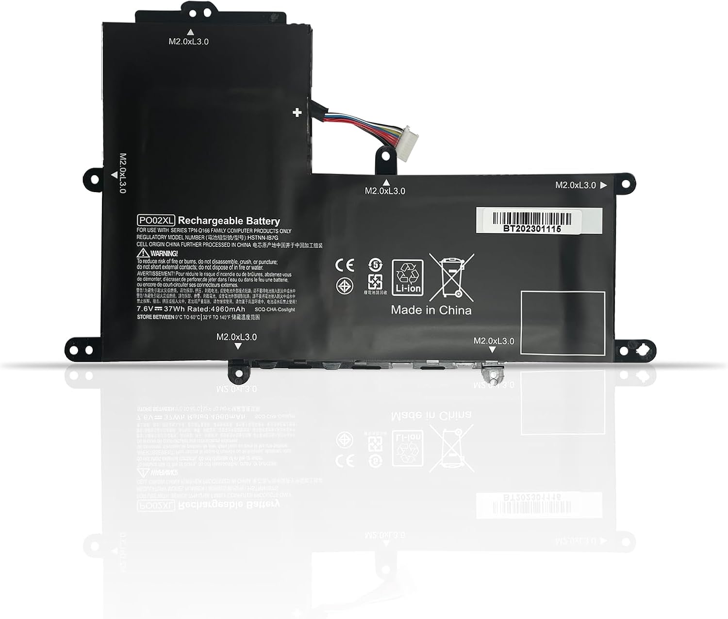 (image for) HP PO02XL HSTNN-DB7G 823908-1C1 823908-2C1 824560-005 HSTNN-IB7G Bateria