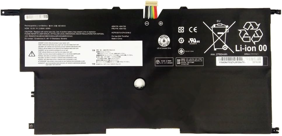 (image for) Lenovo 15V 45Wh 00HW002 00HW003 45N1700 45N1701 45N1702 45N1703 SB10F46440 SB10F46441 Bateria